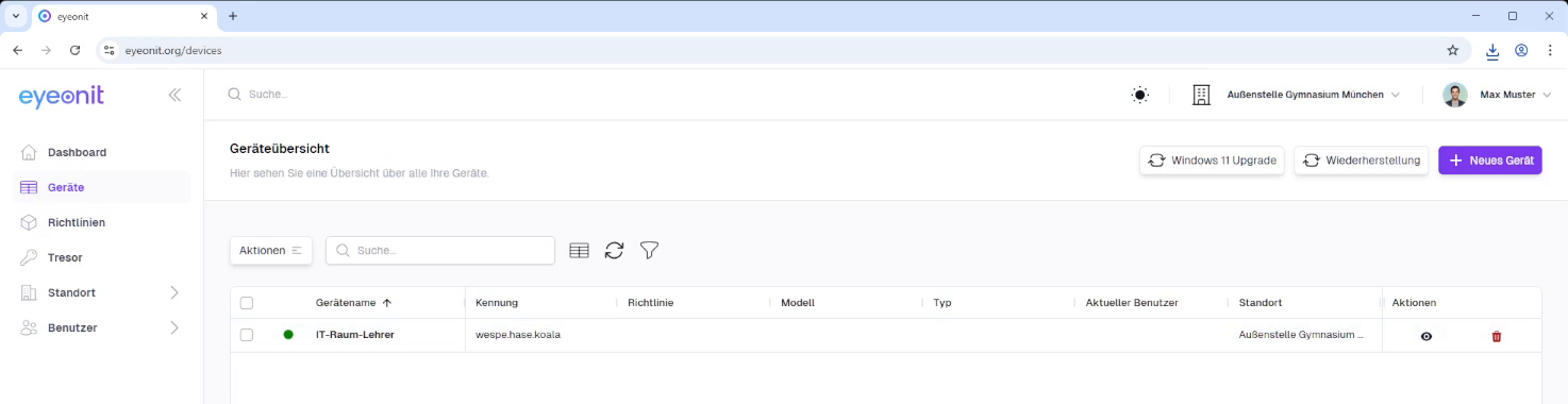 Gerät in der Übersicht