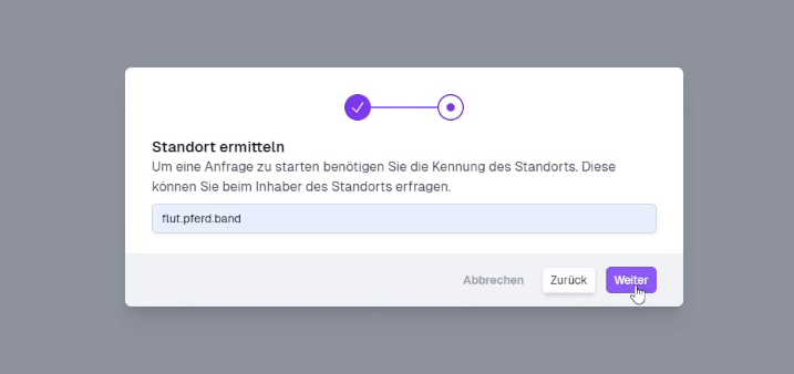 Anfrage per Standortkennung senden
