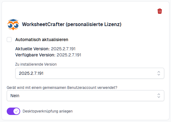 App mit Auto-Updates inaktiv