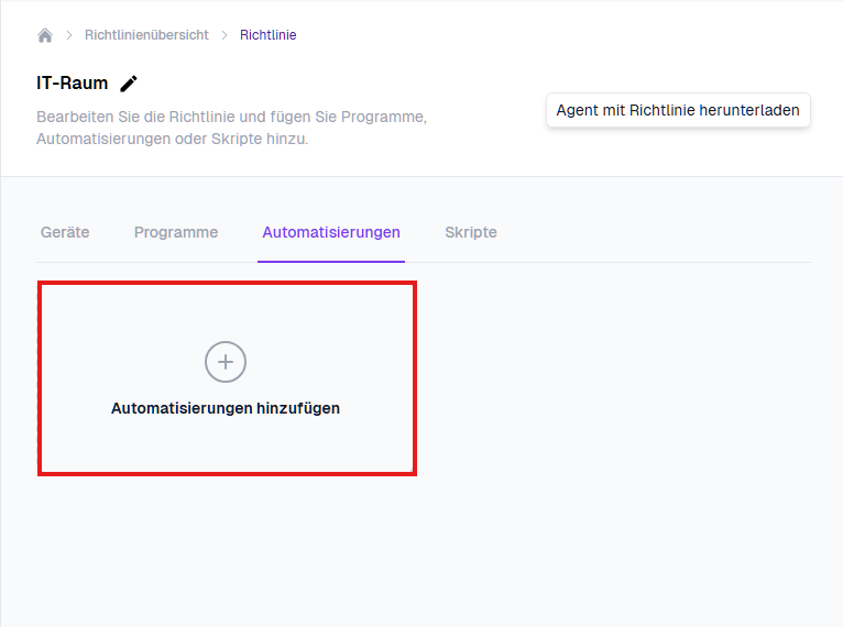 Automatisierung zum Herunterfahren einstellen