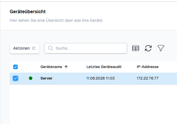 Geräte für die Aktivierung als Netzwerkknoten auswählen