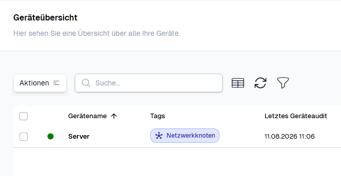 Tag „Netzwerkknoten“ in der Geräteübersicht
