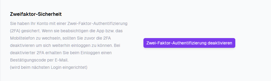 2FA erfolgreich aktiviert