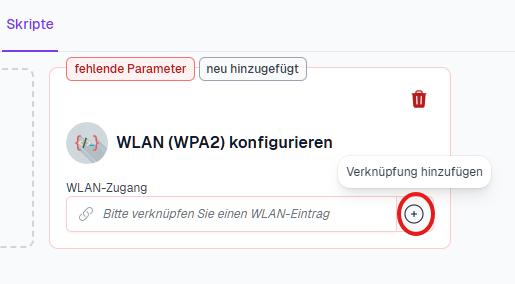 Tresoreintrag verknüpfen